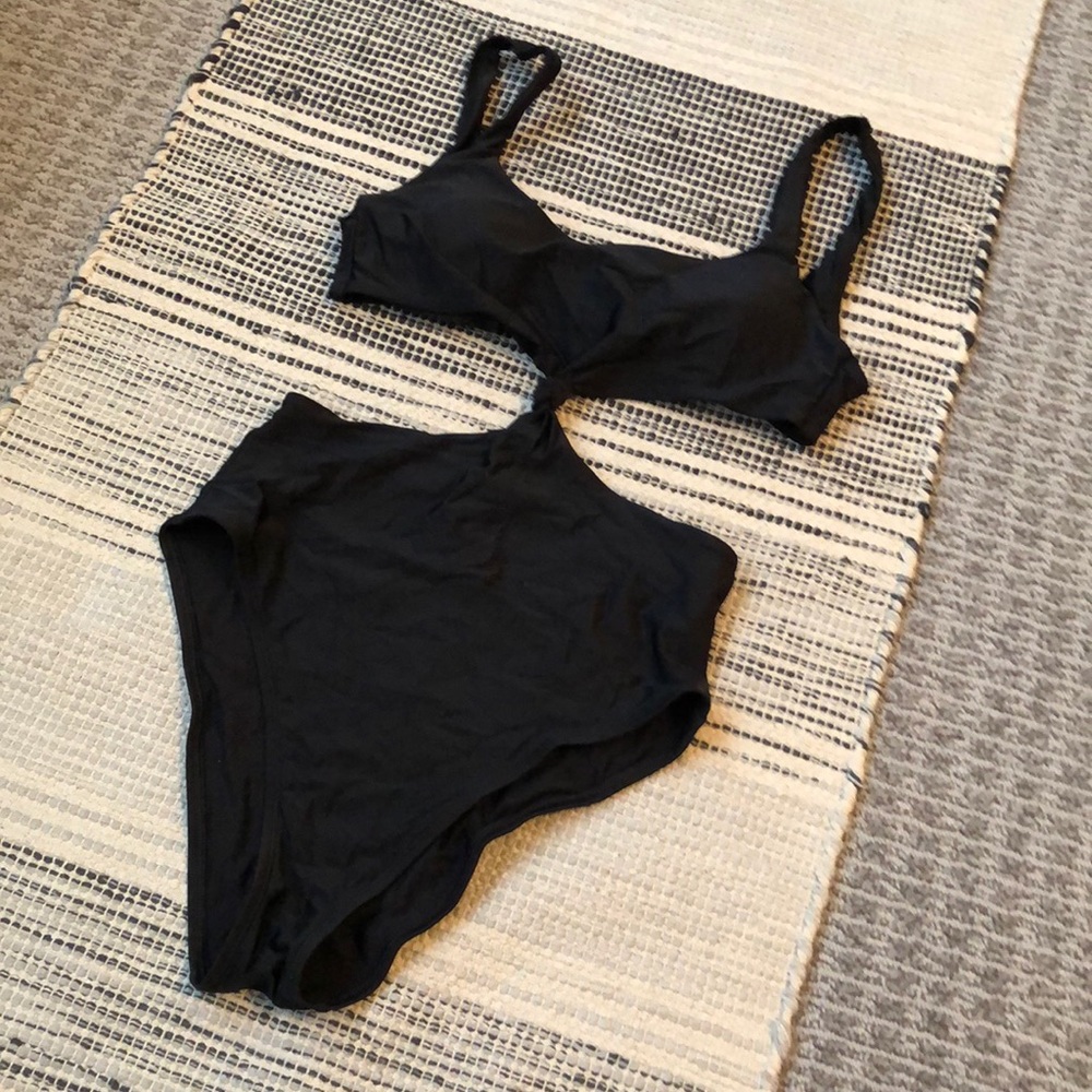 NWT black aerie cut out one piece bathing suit